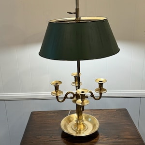 Vintage 4-Arm Candelabra Table Lamp in Classic French Style - Tole Shade Chapman