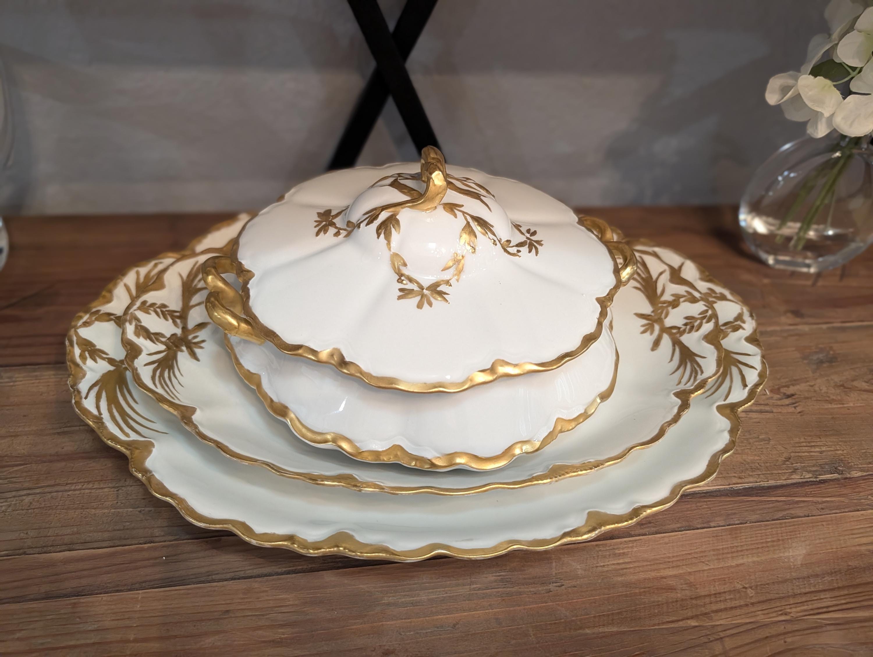 Antique Hutschenreuther Selb Fine China Service Set White