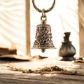 Dragon Bell in Brass - Vintage Decor Bell Keychain with Key Ring for Car, Home Office | Handmade Motorcycle Guardian Bell, Lucky Charm Gift.