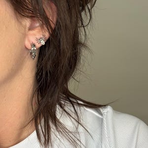 Alternative jewellery- stainless steel spike huggie hoop earrings