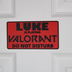 Valorant Door Sign | Custom "Do Not Disturb" Name Plate | Personalized Gamer Wall Decor | Made to Order