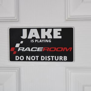 RaceRoom Door Sign | Custom "Do Not Disturb" Name Plate | Personalized Gamer Wall Decor | Made to Order