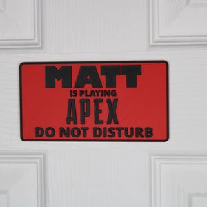 APEX Door Sign | Custom "Do Not Disturb" Name Plate | Personalized Gamer Wall Decor | Made to Order