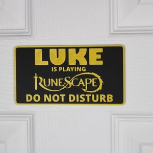 RUNESCAPE Door Sign | Custom "Do Not Disturb" Name Plate | Personalized Gamer Wall Decor | Made to Order