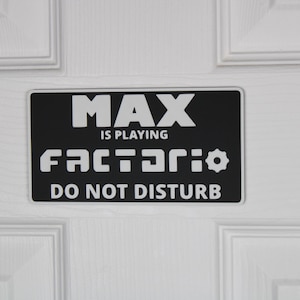 Factorio Door Sign | Custom "Do Not Disturb" Name Plate | Personalized Gamer Wall Decor | Made to Order