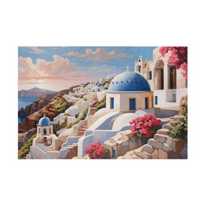Santorini Greece, Adult Jigsaw Puzzle, 252 520 1014-Piece, Stress Reliever Gift, Travel Lover Activity, Home Decor Puzzle