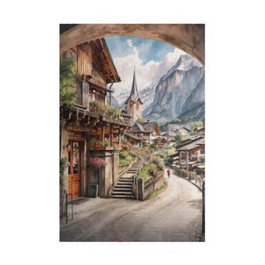 Lauterbrunnen Valley Adult Jigsaw Puzzle 500 1000 Piece,  Swiss Alps Landscape Village Puzzle, Travel Gift Idea