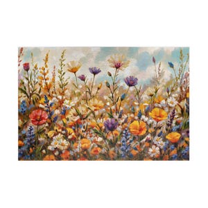 Wildflower Meadow Oil Painting Jigsaw Puzzle, Flower Jigsaw Puzzle for Adults 500 1000 Piece - Unique Gift Idea for Friend