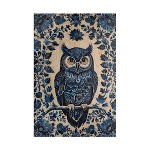 Blue Floral Owl Jigsaw Puzzle, Puzzle for Adults, 1000 Piece Puzzle, 500 Piece Puzzle Gift for Nature Lovers, Relaxing Holiday Activity