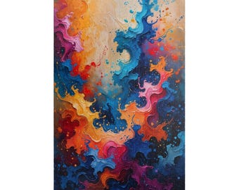 Abstract Colorstorm Jigsaw Puzzle: Vibrant Modern Art, 1014 or 520 Pieces