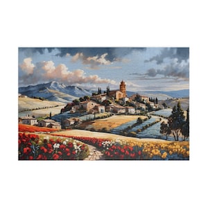 Springtime in Italian countryside - Jigsaw Puzzle, Puzzle for Adults, 1000 Piece Puzzle, 500 Piece Puzzle Gift for Him, Family Activity