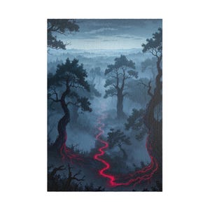 Mystical Enchanted Forest Jigsaw Puzzle, Dark Fantasy Landscape Puzzle for Adults, 500 1000 Piece Spooky Gothic Puzzle Mysterious Art Puzzle