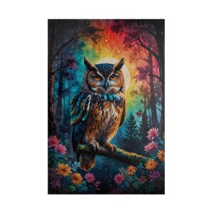 Magical Owl Adult Jigsaw Puzzle 500 1000 Piece, Enchanted Forest Fantasy Puzzle,  Gift Idea for Him