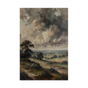 Stormy Countryside Adult Jigsaw Puzzle, 500 1000 Piece Puzzle,  Serene Rustic Puzzle, Puzzle Gift Idea, Watercolor Landscape Puzzle