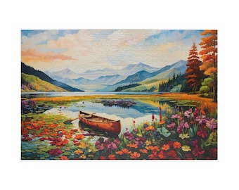 Autumn Lake Jigsaw Puzzle: Colorful Fall Landscape, 500/1000 Pieces