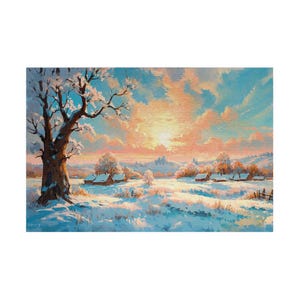 Serene Winter Landscape  Adult Jigsaw Puzzle, 500 1000 Piece Puzzle, Unique Gift Idea for Friends, Holiday Gift, Winter Activity