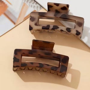 Haarspange im Tortoise Look / Leo Look,  braun Cognac, Haarklammer, Haar Accessoires