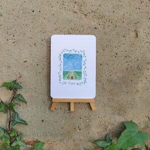 ESPOIR | Carte de voeux rêveuse sur le thème des émotions | d'art | Objet de collection | Illustration aquarelle