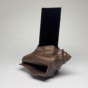 Walnuss Holz Telefon Lautsprecher, Acoustic Conch Shell Verstärker, Wohnkultur
