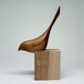 Bird Sculpture - B , Wood Carving, Wooden  Bird  Sculpture, Animal Statue, Wooden crafted product logo