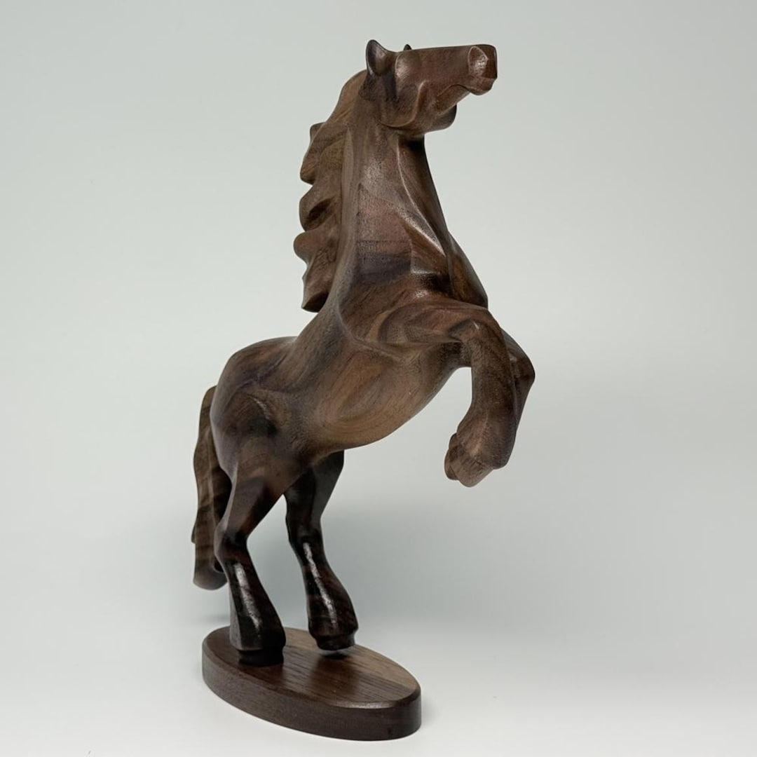 AOHMG Cheval Statue Sculpture, Décoration d'intérieur Animales Fait à la Main Feng Shui Memorial Statue Artisanat Créatif, Cadeau d'entreprise,23x10x27cm