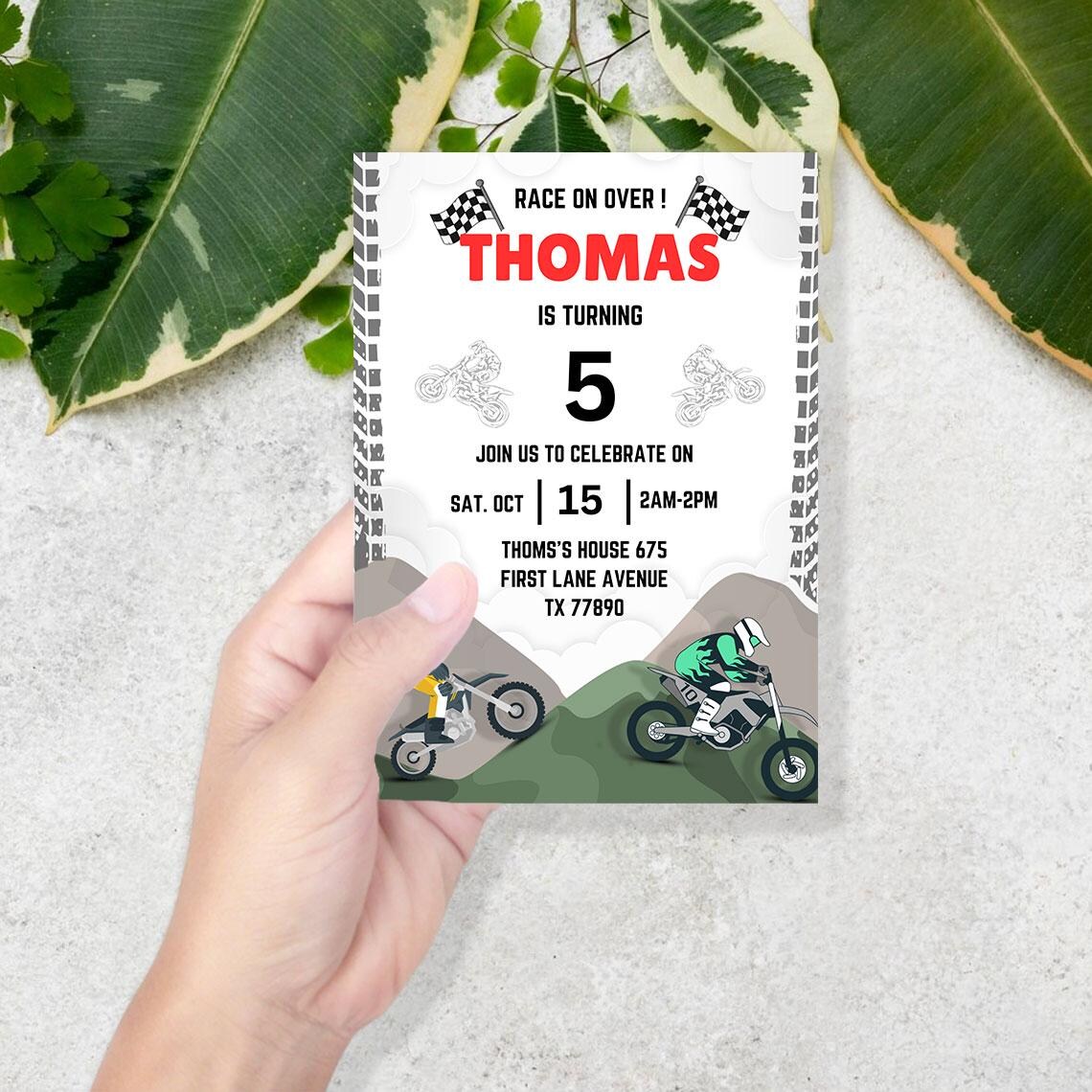 Motocross Birthday Invitation, Bike Birthday Invitation, Extreme ...