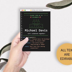 Tech Coding Birthday Invitation, Hacker Party Invite (digital) - Etsy