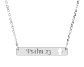 Personalisierte Cutout Cross Bar Halskette, Gravierte Name Bar Halskette