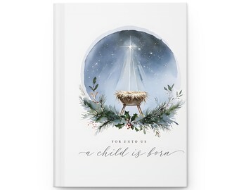 Christmas Nativity Hardcover Journal, Faith-based Notebook, Religious Planner, Christian Diary, Biblical Sketchbook