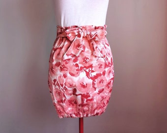 Pretty Paperbag Skirt - Unique and Versatile, Handmade Clothing, Slow Fashion, One of a Kind Skirt with Bubble Hem in Size Small