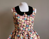 Cupcake Queen Peplum Top with Peter Pan Collar - Size Large