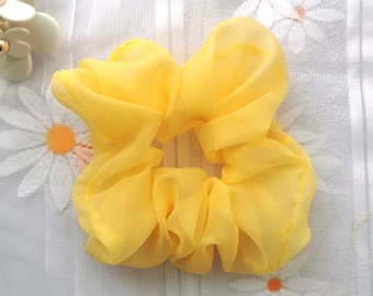 Sunshine Cloud Scrunchie - Summer Yellow Sheer Hair Scrunchie