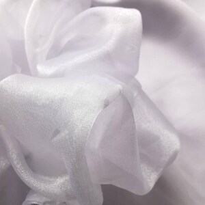 Dove Scrunchie White Organza Sheer Hair Scrunchie, Cute Bridal Hair Accessory, Angelcore Ponytail Holder image 4