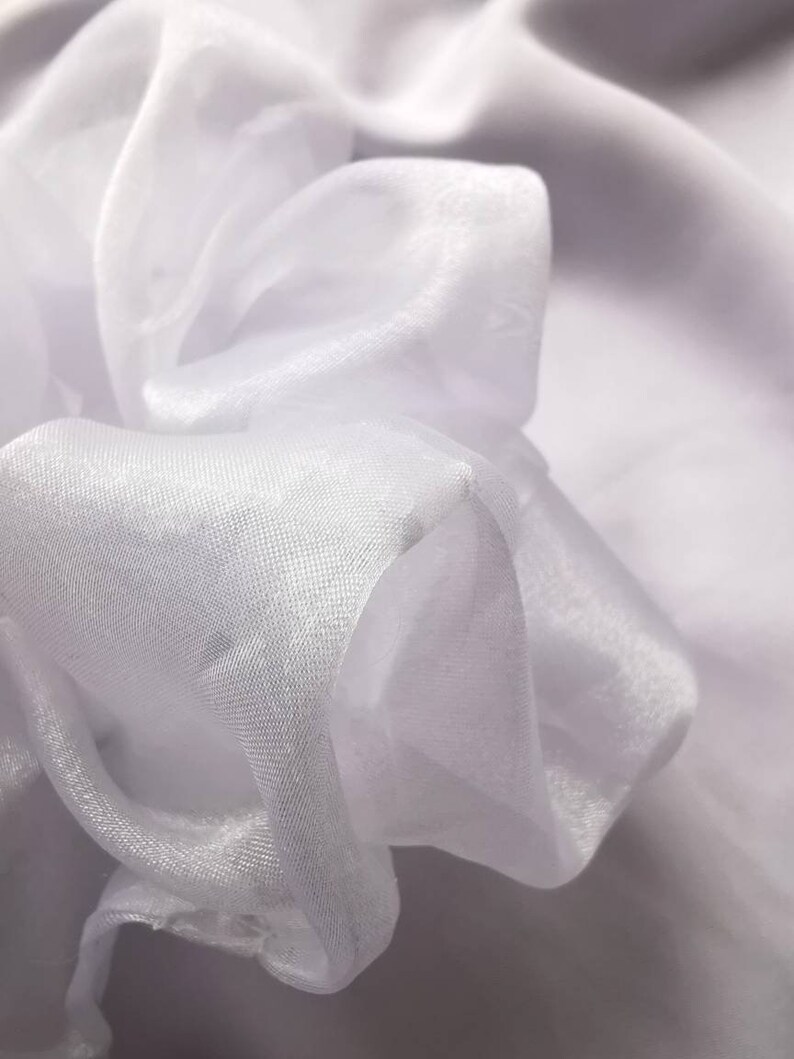 Dove Scrunchie White Organza Sheer Hair Scrunchie, Cute Bridal Hair Accessory, Angelcore Ponytail Holder image 4