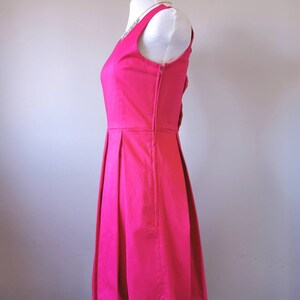 Pretty in Pink Bow Back Pleated Dress - Hot Pink Dress, Fit and Flare Dress, Slow Fashion, One of a Kind Handmade Dress in Size Medium bild 7