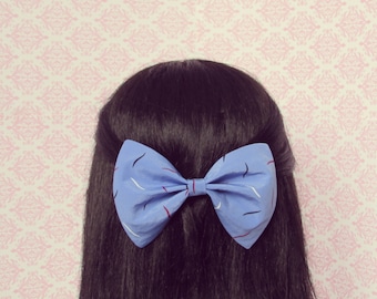 Blue Dappled Party Hair Bow - Lazo de pelo de mujer con Barrette francesa