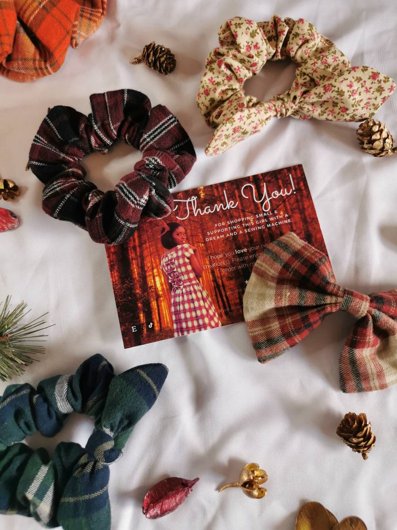 Fall Mystery Bundle Plaid Handmade and Upcycled Fashion and Hair Accessories Surprise Pack image 5