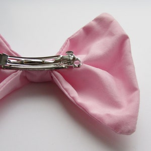 Pastel Pink Hair Bow Women's Hair Bow with French Barrette image 3