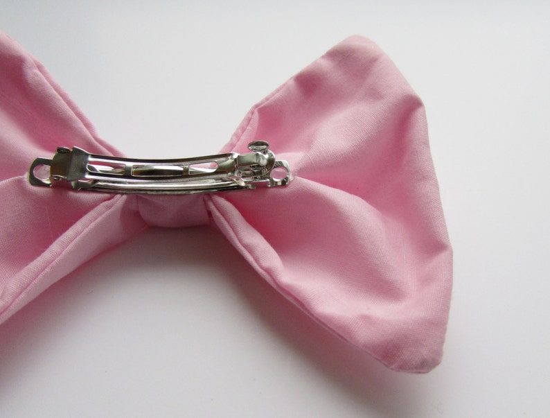 Pastel Pink Hair Bow Women's Hair Bow with French Barrette image 3