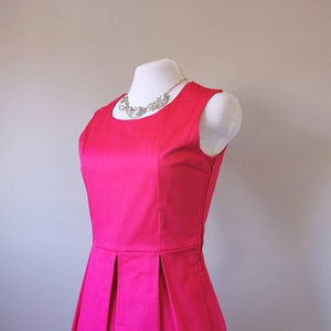 Pretty in Pink Bow Back Pleated Dress Hot Pink Dress, Fit and Flare ...