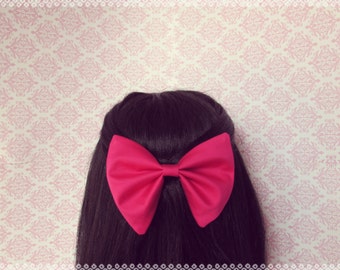 Rosiest of Them All Hair Bow - Pink Women's Hair Bow with French Barrette