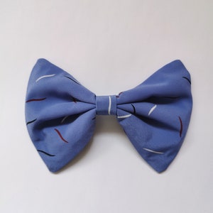 Blue Dappled Party Hair Bow Women's Hair Bow with French Barrette image 3