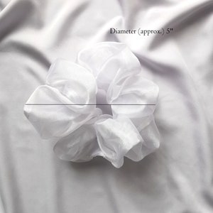 Dove Scrunchie White Organza Sheer Hair Scrunchie, Cute Bridal Hair Accessory, Angelcore Ponytail Holder image 6