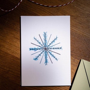 Cartão de Natal para impressão, Cartão de Natal, Cartão de Natal ilustrado à mão, Ilustração de floco de neve, Cartão de Natal minimalista, Cartão colorido