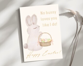 Funny Easter Bunny Card: Watercolor Holiday Card (Digital Download)