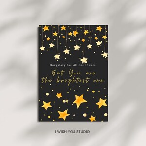 Cartão de aniversário para impressão, download instantâneo, cartão Você é uma estrela, cartão de aniversário exclusivo, presente de aniversário, presente para um amigo, cartão de desejos de aniversário