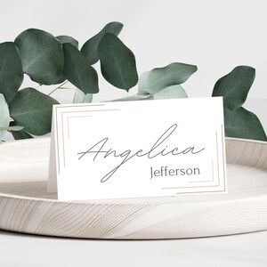Minimal Wedding Place Cards, Personalized Table Cards, Editable Place Cards, Minimal Name Card, Printable Canva Template, Minimal Place Card