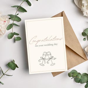 Printable Congratulations Card, Wedding Card, Instant Download, Getting Married Card, Card for Couples, Wedding Gift, Newlyweds Postcard
