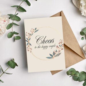 Carte de mariage imprimable, téléchargement immédiat, carte de mariage, carte pour couple, cadeau de mariage, carte postale de jeunes mariés, carte de félicitations