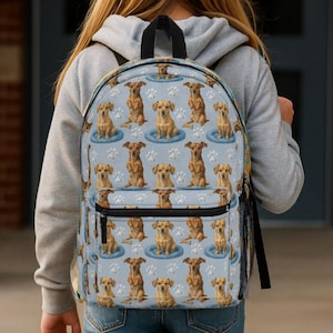 Chiweenie Backpack, Back to School Bag for Choxie Dog Lovers, Adults and Kids Bookbag, Rucksack for Teen Girls or Boys, Chihuahua Doxie Mix